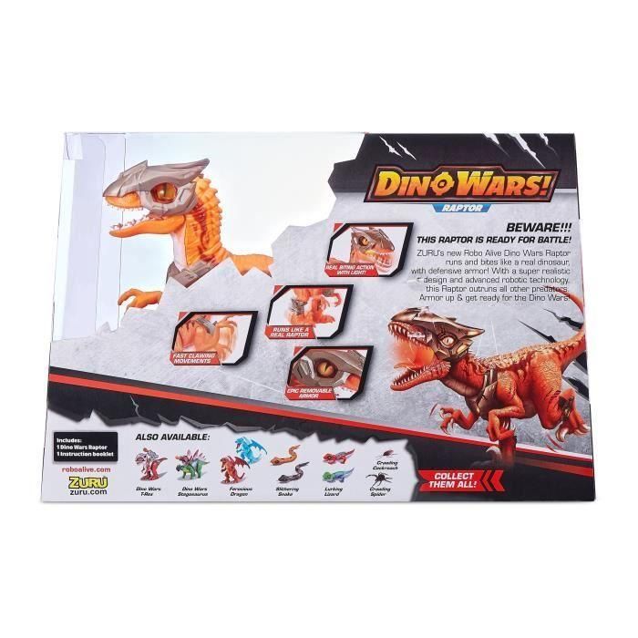 Juguete robótico - ZURU - Robo Alive Dino Wars Raptor - Armadura, luz y tecnología avanzada 3