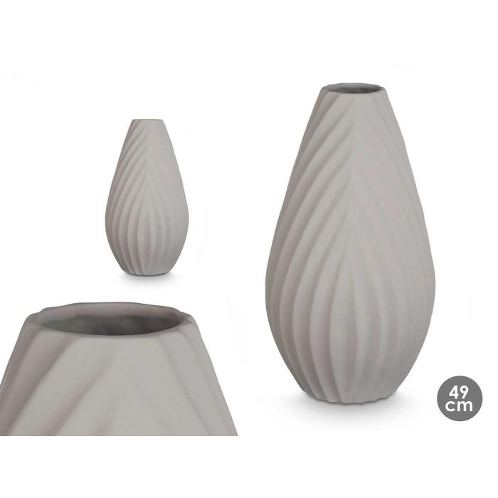 Jarrón Cerámica Raya Diagonal 49 cm Gris - Giftdecor Jarrón Cerámica Raya Diagonal 49 cm Gris - Giftdecor