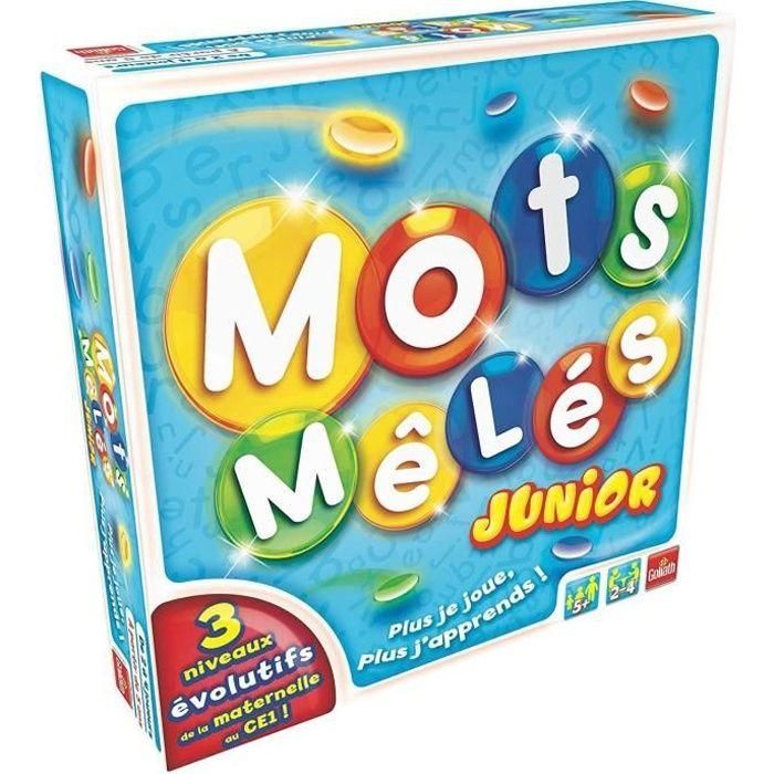 Goliath Juego de Mesa Palabras Mezcladas Junior (Mots Melés): Juego para Niños - Sé el Primero en Encontrar la Palabra Oculta en la Cuadrícula