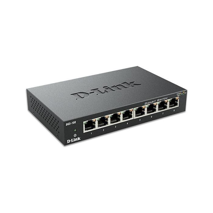 D-Link Switch DGS-108 8 Puertos Gigabit Ethernet 10/100/1000 RJ-45 1