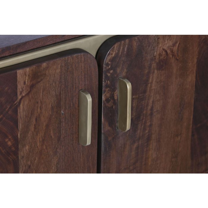 DKD Home Decor Buffet Moderno Marrón, Mueble Aparador de Almacenamiento para Salón y Comedor, Acero y Madera de Mango, 160x40x81 cm 4 DKD Home Decor Buffet Moderno Marrón, Mueble Aparador de Almacenamiento para Salón y Comedor, Acero y Madera de Mango, 160x40x81 cm 4