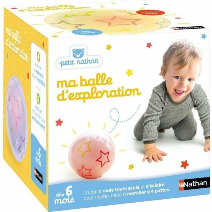 Juguete - NATHAN - Pelota de exploración - Motricidad para bebés, cambia de color y de dirección