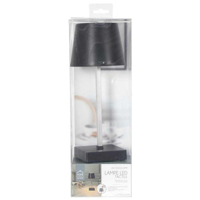 Home Deco Factory Lámpara Led Táctil Negra, 3 Intensidades, Sin Cables, 12 LED COB 1