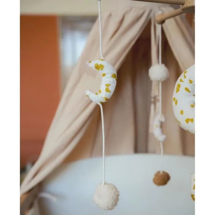 Domiva DOM1735265115370 Móvil Musical Luna para Bebé Natural 60x40 cm 2