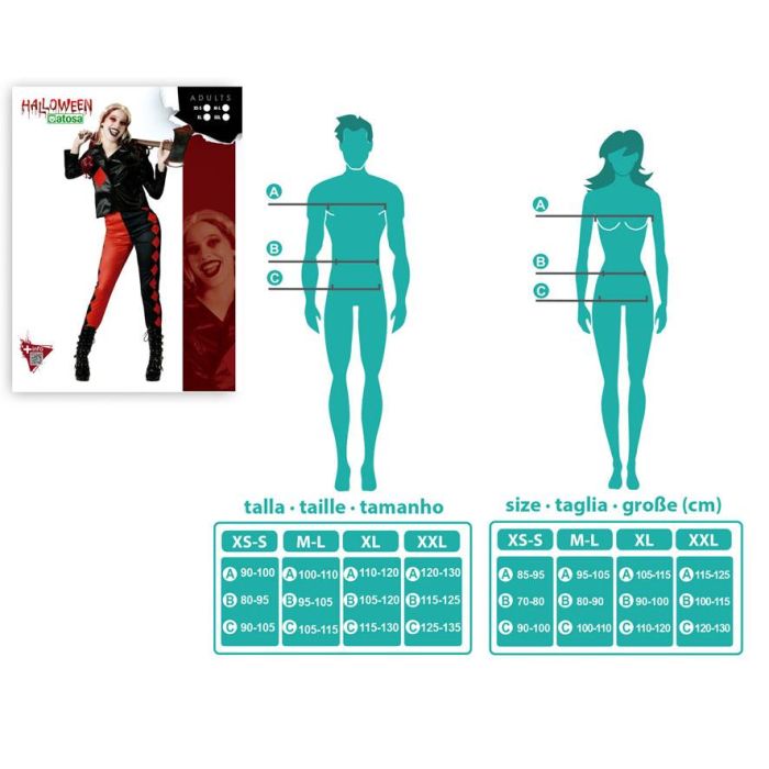 Disfraz Arlequin Rojo Conjunto Mujer Adulto XL 3 Disfraz Arlequin Rojo Conjunto Mujer Adulto XL 3