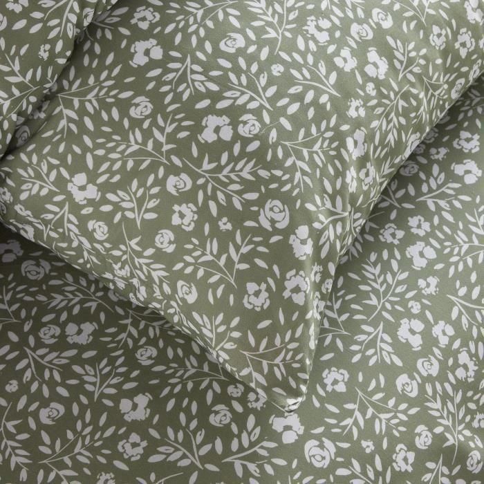 Juego de cama - TODAY Crazy - Estampado floral - 2 personas - 220 x 240 cm - Verde 2