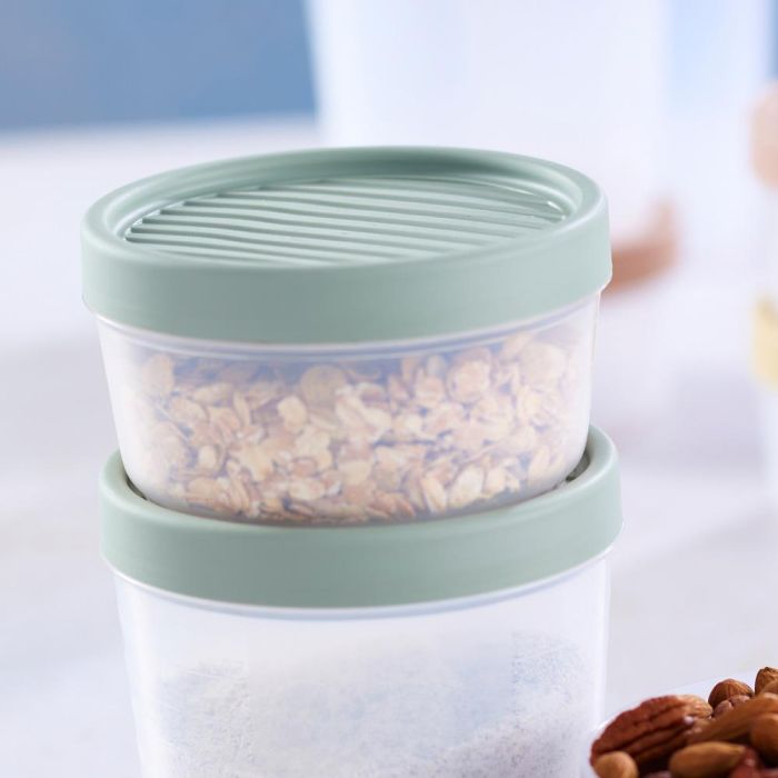 Day Juego de 3 Herméticos Redondos de Plástico para Alimentos, Colores Arena Natural, Verde Musgo y Amarillo Arena, 2x0.5L + 1x1L, Aptos Microondas y Lavavajillas 6