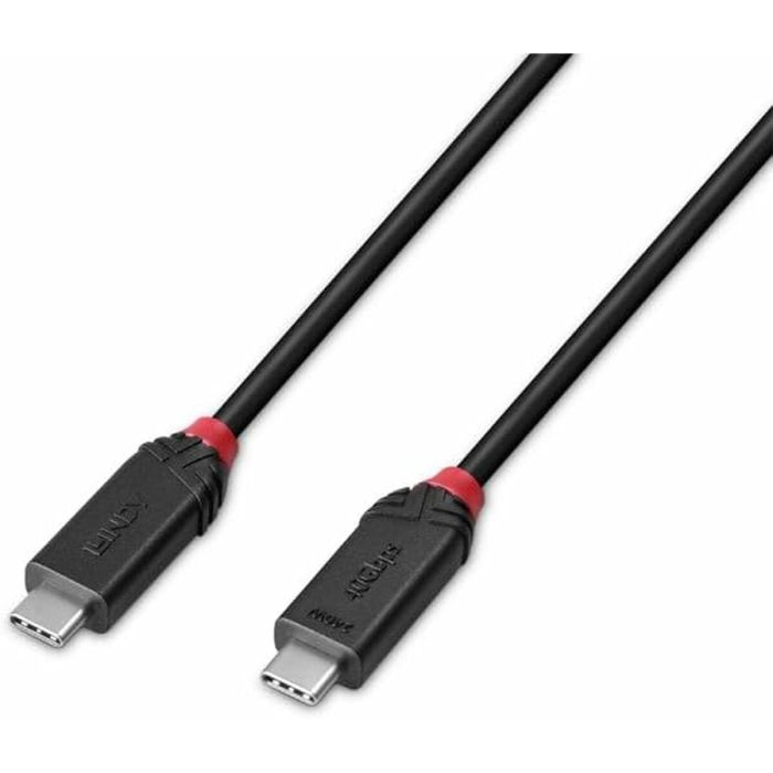 Cable USB-C a USB-C LINDY 37001 Negro 1 m 1