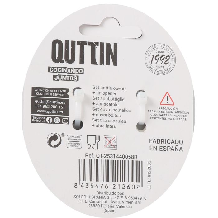 Inde Set Abrelatas y Abrebotellas Qutti, 8 cm y 8.3 cm (24 Cajas) 2