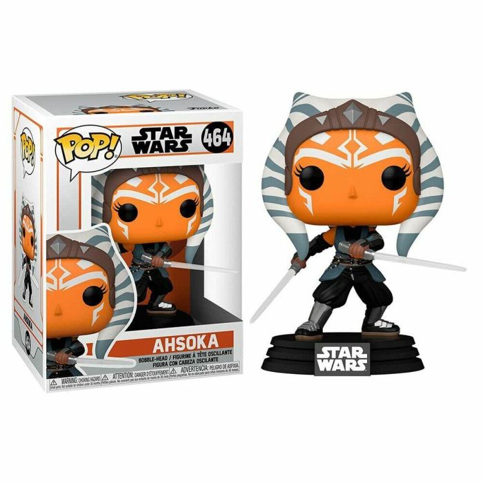 Funko Pop Star Wars The Mandalorian Ahsoka con Sables - Figura de Vinilo de 9 cm con Caja Original