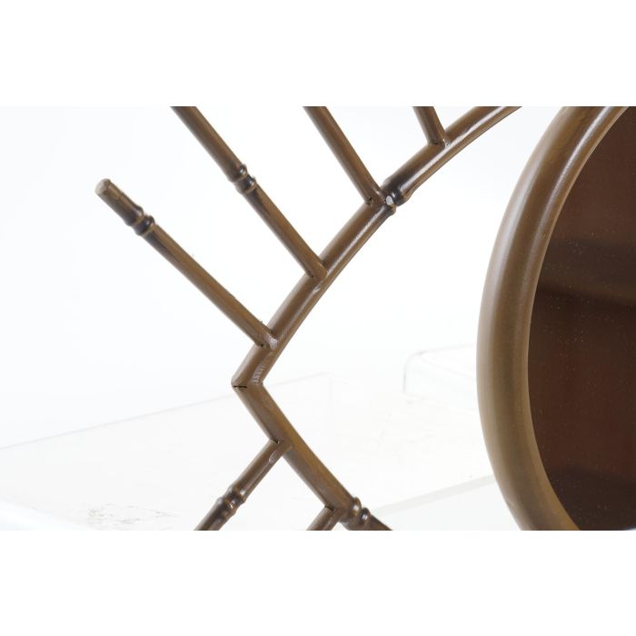 DKD Home Decor Espejo de Pared Balinés de Metal Natural con detalle Ojo 63 x 53 x 4 cm para Decoración del Hogar 1