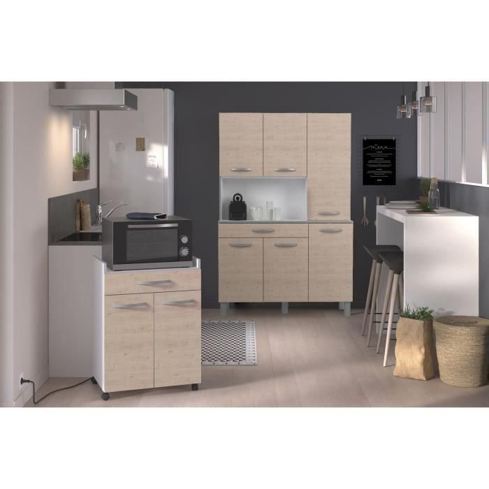 Carro OSLO 60 cm - 1 cajón y 1 puerta - L 60 x P 44 x H 81 cm - Color roble 1 Carro OSLO 60 cm - 1 cajón y 1 puerta - L 60 x P 44 x H 81 cm - Color roble 1