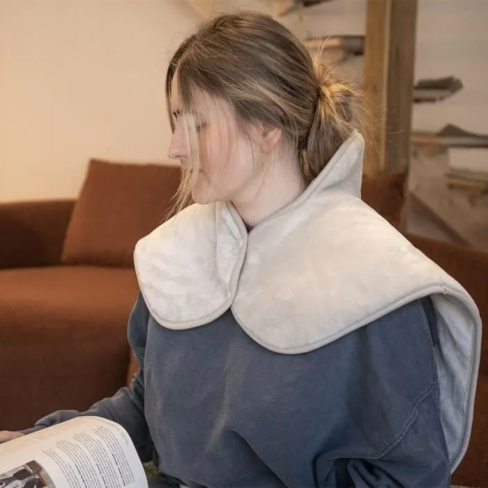 Livoo DOS218C Almohadilla Térmica para Espalda y Cuello - 100 W, 60 x 90 cm Franela, Lavable a 30°, 50-65°, Crema 4