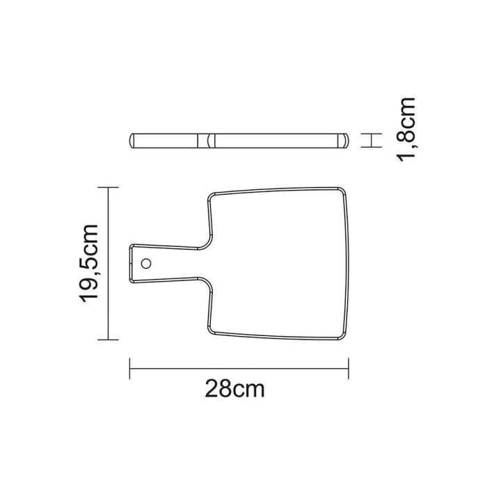 Tabla para cortar y servir con mango, 19,5 x 18,5 x 1,8 cm 4 Tabla para cortar y servir con mango, 19,5 x 18,5 x 1,8 cm 4