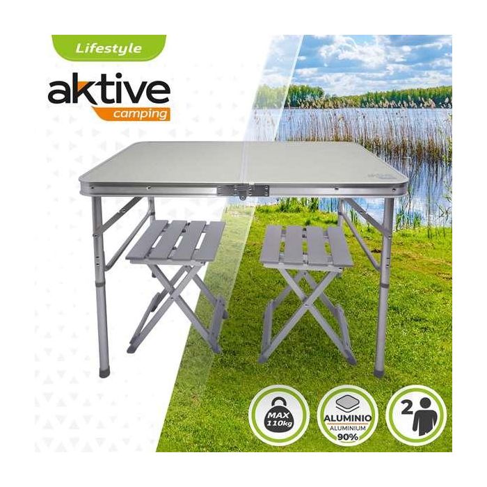 Conjunto de Mesa con 2 Sillas Aktive Plegable De acampada 5