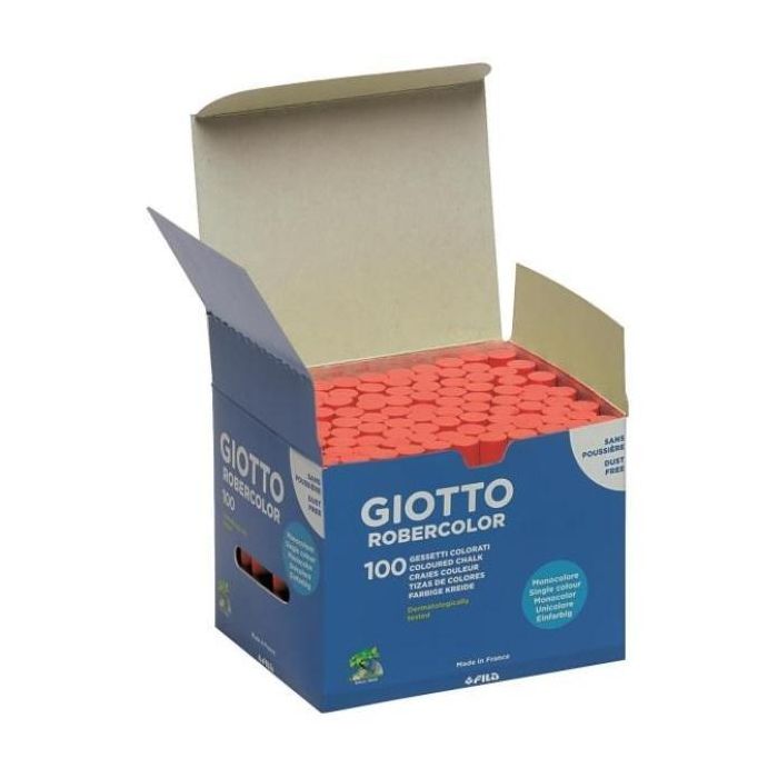 Giotto Tiza Robercolor Rojo Antipolvo Caja De 100 Giotto Tiza Robercolor Rojo Antipolvo Caja De 100