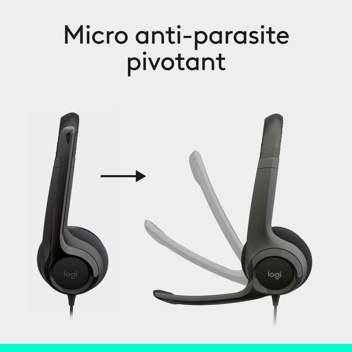 Logitech Auriculares H390 Diadema Acolchada Estéreo Micrófono Ajustable Control Volumen USB Negro 9
