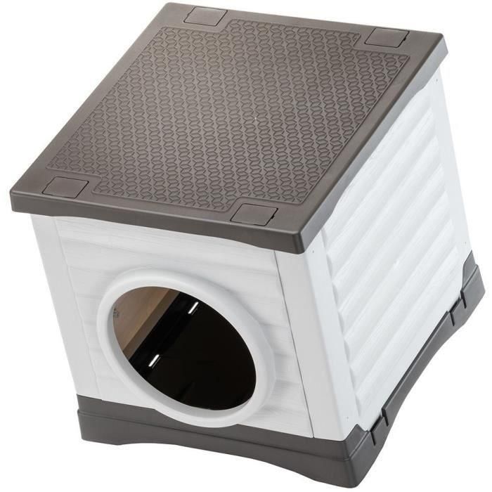 Nicho - FERPLAST - PETVILLA 50 - 38,5 x 43 x 38,5 cm - Blanco / Gris 2 Nicho - FERPLAST - PETVILLA 50 - 38,5 x 43 x 38,5 cm - Blanco / Gris 2