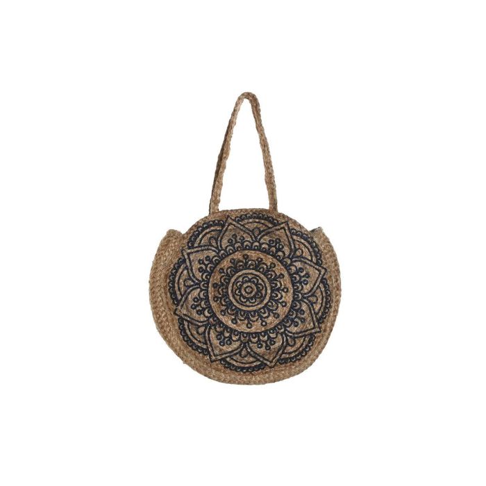 Bolso Mediterraneo DKD Home Decor Natural Negro 12 x 36 x 36 cm (2 Unidades) 1