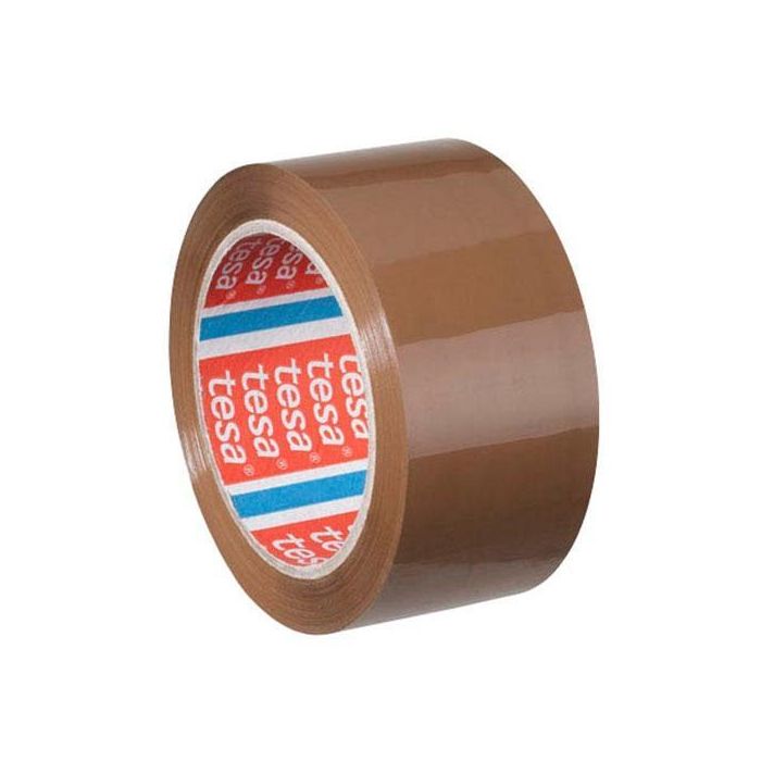 Tesa Cinta de Embalaje Tesapack Adhesivo Acrílico Bajo Ruido 66m x 50mm Habana (Paquete de 6) (6 Unidades)