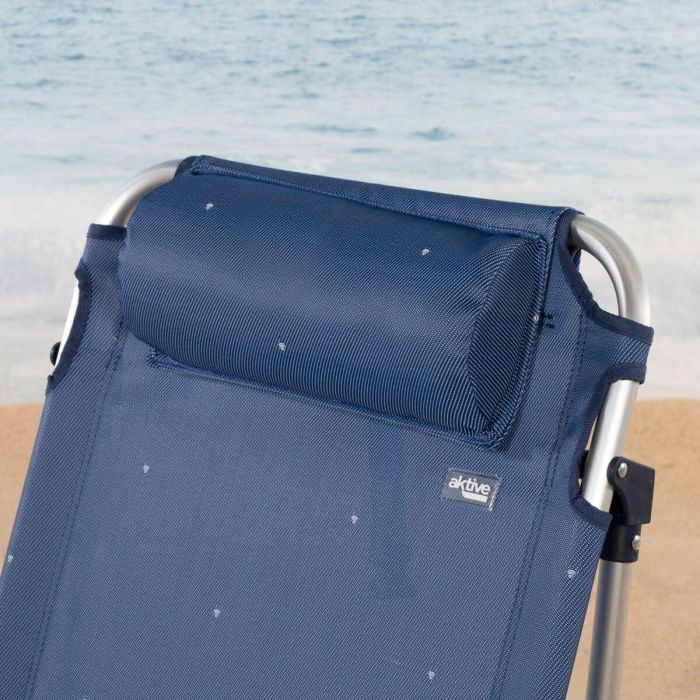 Silla de Playa Aktive Plegable Azul marino 51 x 76 x 45 cm (2 Unidades) 2