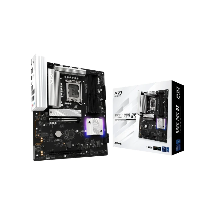 Placa ASRock B860 Pro Rs,Intel,1851,B860,4Ddr5,256Gb,1Hdmi+1Dp,4Sata3+2M.2,2.5Gblan,8Usb3.2+2Usb Type-C,Atx