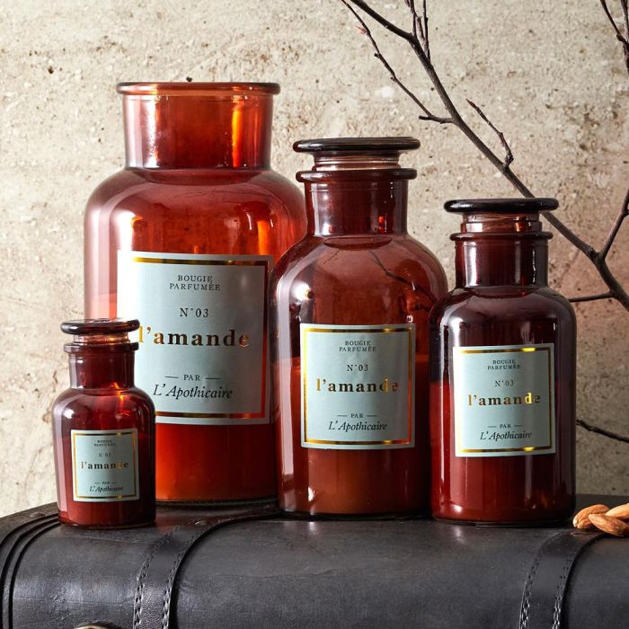 Home Deco Factory Vela Perfumada Apothicaire Vidrio Tintado 90g Cera - Altura 11 cm Aromas Surtidos 6