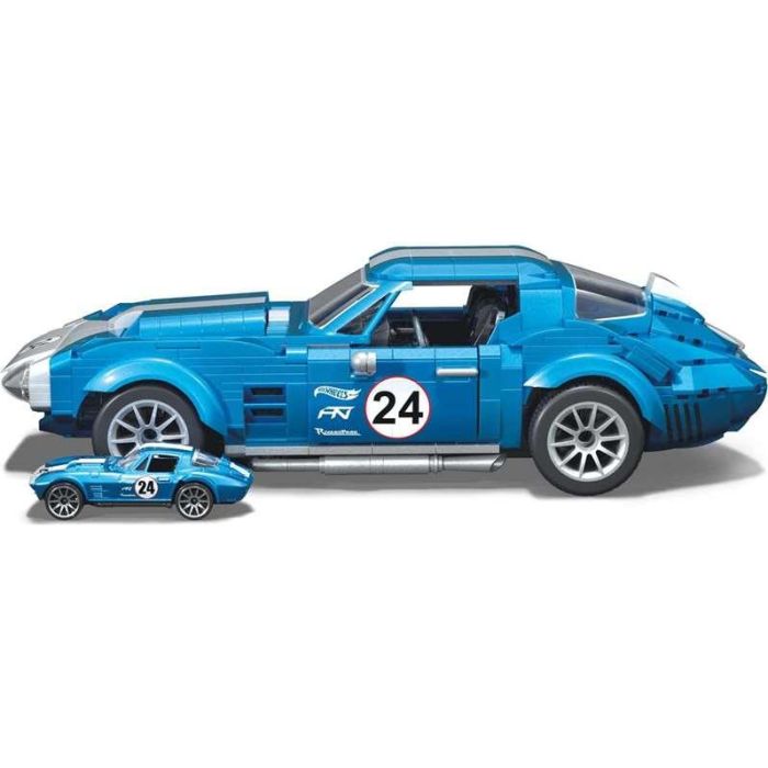 Coche corvette grand sport del 63 hot wheels de construcción con 1060 bloques. escala 1:15 5