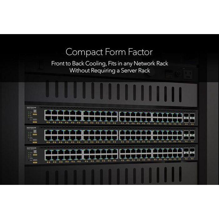 NETGEAR GSM4352-100NES Switch 52 Puertos, 48 PoE+ 236W-1,440W, 48x1G, 4xSFP+ 10