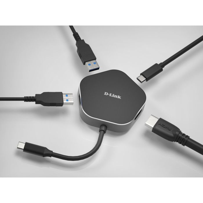 D-Link Hub M420 2 Puertos USB 3.0, 1 HDMI 4K, 1 USB-C Thunderbolt 3 PD 60W 1