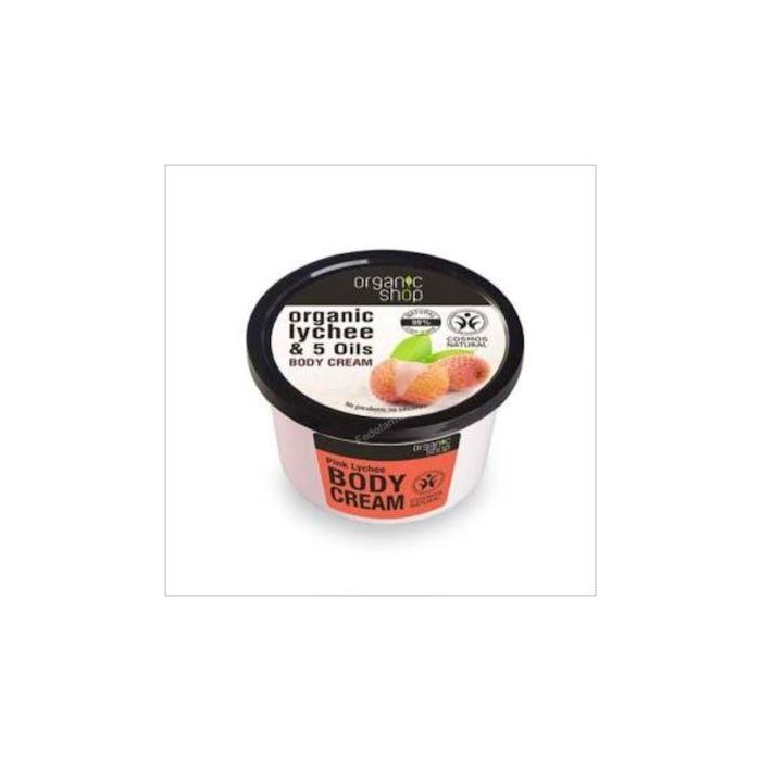 ORGANIC SHOP Crema Corporal Nutritiva Lichi y 5 Aceites Orgánicos 250ml - Sin Parabenos ni Siliconas