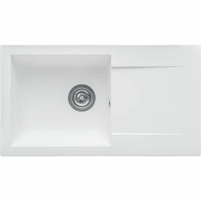 Stradour EINNA WHITE UNI - 17 Fregadero Integrado SMC 1 Recipiente Blanco 78x43.5cm Vaciado Manual Drenaje Cesta Sifón