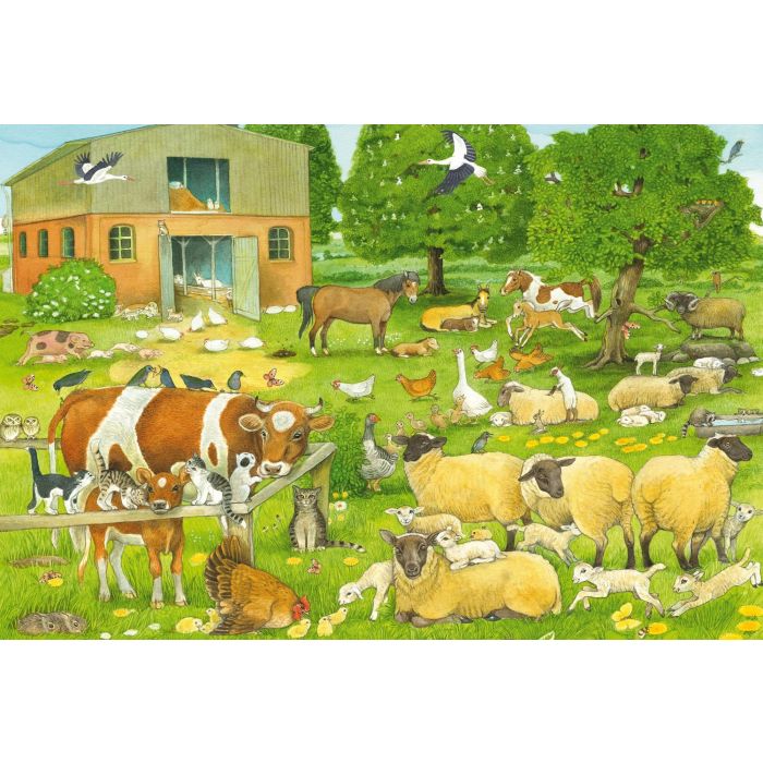 Schmidt Spiele SCH1747456913365 Puzzle Familias de Animales de Granja 100 Piezas para Niños a Partir de 6 Años