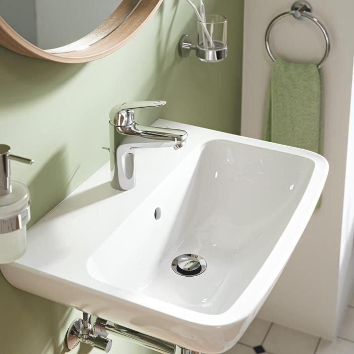 Mezclador monomando de lavabo - GROHE Swift - 24328001 - Cromo - Talla M - Apertura para agua fría - Ahorro de agua - Extraíble y desagüe 1 Mezclador monomando de lavabo - GROHE Swift - 24328001 - Cromo - Talla M - Apertura para agua fría - Ahorro de agua - Extraíble y desagüe 1