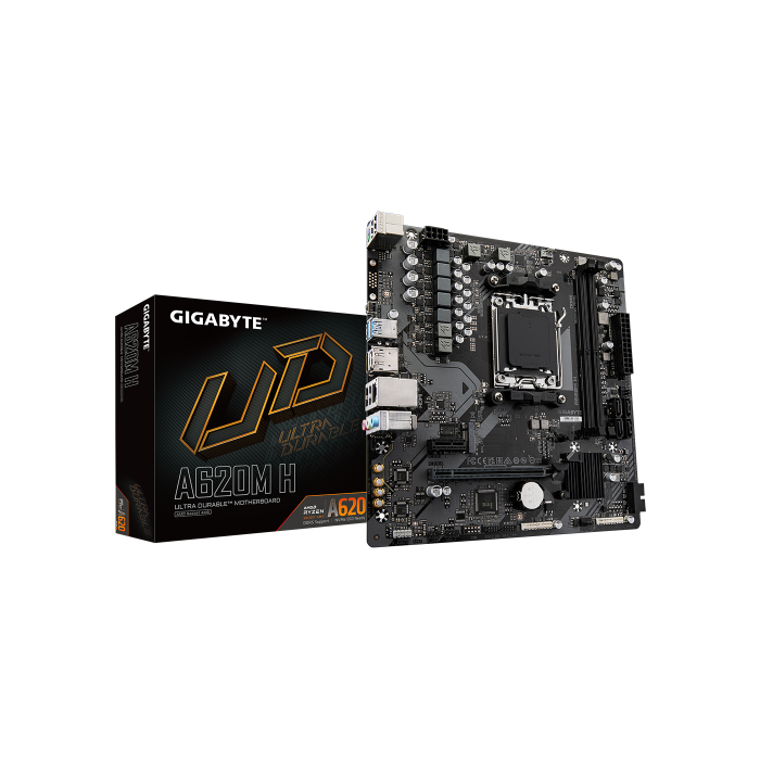 Gigabyte Placa Base A620M H AM5, AMD A620, Socket AM5, Compatible con AMD Ryzen 5/7/9 7ª Gen 0 Gigabyte Placa Base A620M H AM5, AMD A620, Socket AM5, Compatible con AMD Ryzen 5/7/9 7ª Gen 0