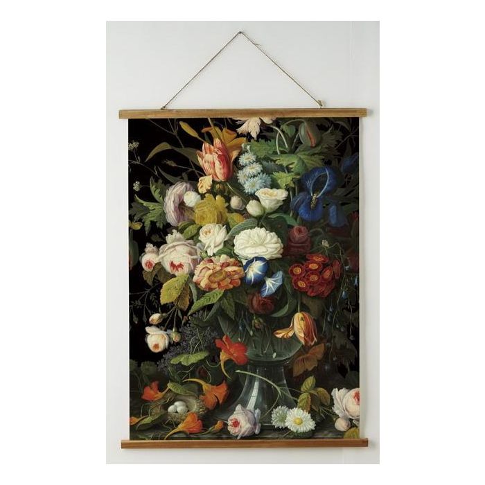 DKD Home Decor Lienzo Moderno de Pared Multicolor Flores para Decoración Hogar, 100x75 cm, Set 2 Cuadros de Abeto 1