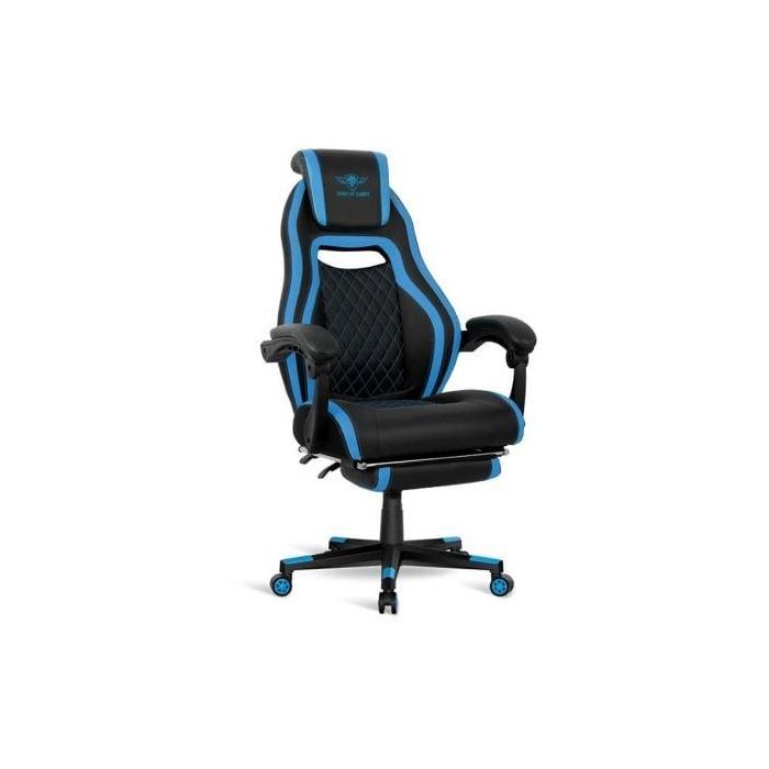 SILLA SPIRIT OF GAMER WILDCAT BLUE - MARCO MADERA - PISTON CLASE 3 - APOYABRAZOS ARTICULADOS - REPOSAPIES - 5 RUEDAS 360º - HASTA 120KG