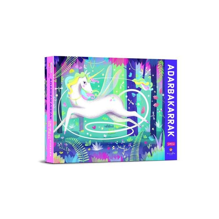Puzle Y Libro Sassi Manolito Books Unicorn - Euskera 100 Piezas (+5 Años)