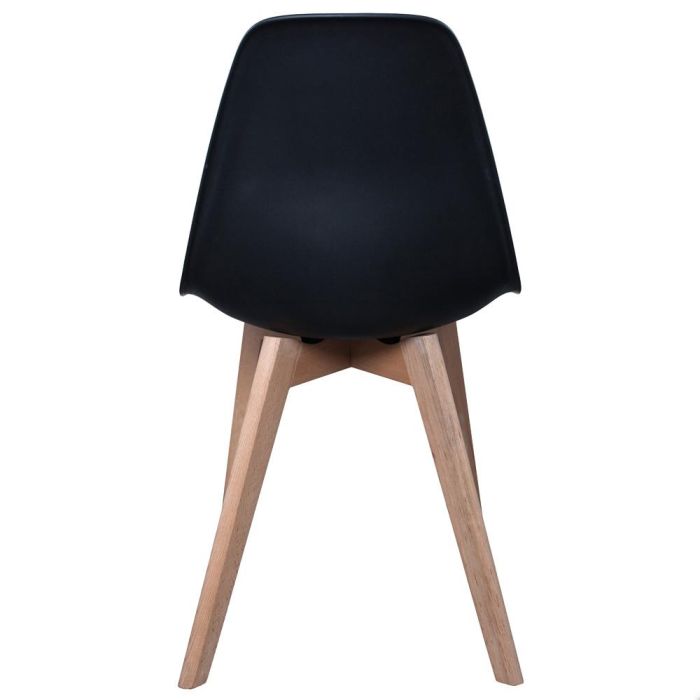 Home Deco Factory Silla STOCKHOLM Escandinava Negra Charles Eames Diseño Tulip Beech Madera Plástico 45.8x51.4x84.6 cm 2