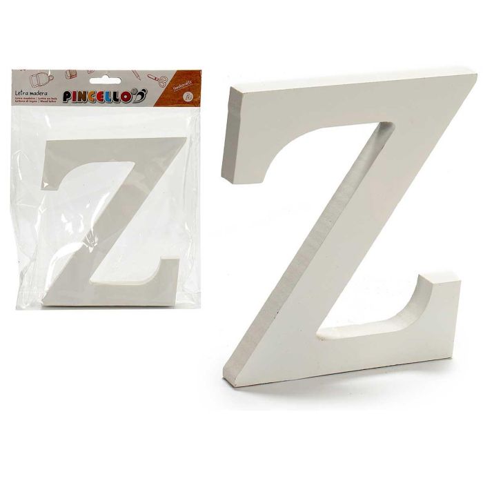 Letra Z en Madera Blanca 1.8x15 cm - Pincello (12 Unidades) Letra Z en Madera Blanca 1.8x15 cm - Pincello (12 Unidades)