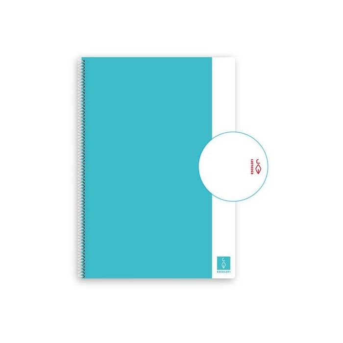 Bloc Escolofi Basic Tapa Dura A4 80H Liso 80G Celeste (Set de 5)