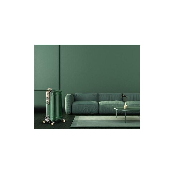 Ariete 838/14 Radiador de Aceite de 9 Elementos, Vintage Verde, Calefactor Eléctrico Estilo Años 50, 3 Niveles de Potencia, Ruedas 360º 4 Ariete 838/14 Radiador de Aceite de 9 Elementos, Vintage Verde, Calefactor Eléctrico Estilo Años 50, 3 Niveles de Potencia, Ruedas 360º 4