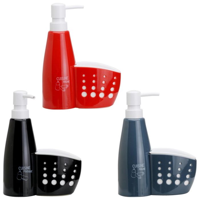 Je cherche une Idee Dispensador con Portaestropajo Integrado Plástico Colores Surtidos Medida h.20,5 cm 2