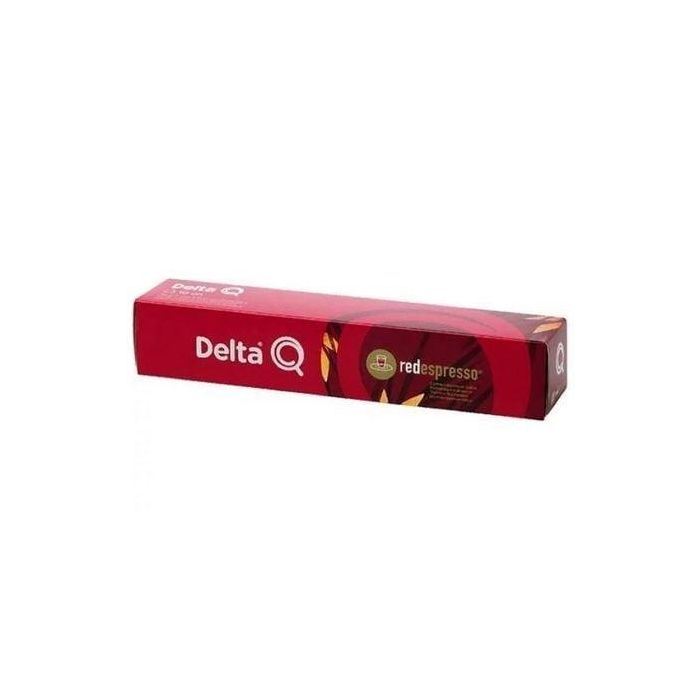 CAJA DE 10 CÁPSULAS DE TISANA DELTA Q-RED - INFUSION ESPRESSO TÉ ROOIBOS - COMPATIBLES CON CAFETERAS DELTA