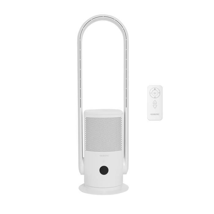 Ventilador Purificador de Aire OCEANIC con filtro - Sin aspas - Oscilación - 35W - Al.80 cm - Temporizador 8h - Mando a distancia Ventilador Purificador de Aire OCEANIC con filtro - Sin aspas - Oscilación - 35W - Al.80 cm - Temporizador 8h - Mando a distancia