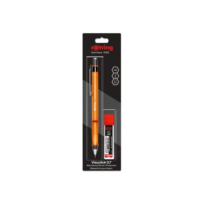 Rotring Portaminas Visuclick 0.7 mm HB Negro con Clip 1 Unidad