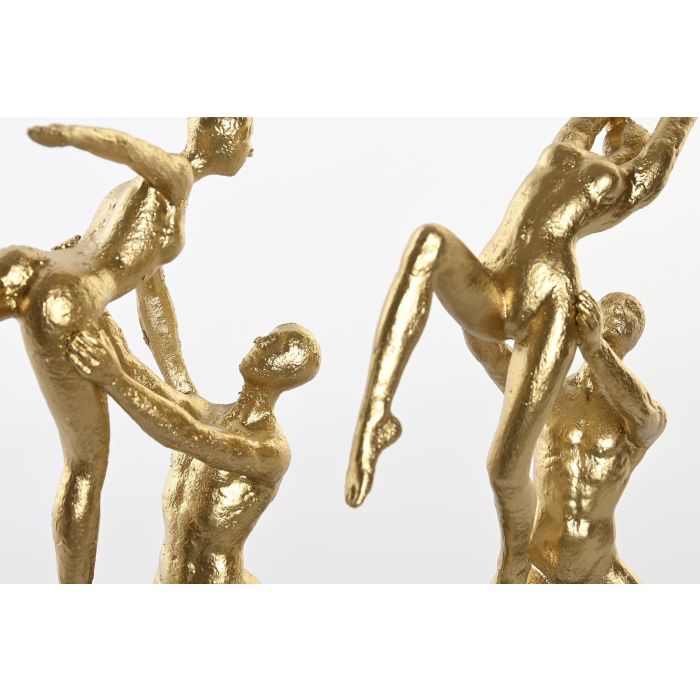 DKD Home Decor Figura Moderna Gimnastas Resina Dorado y Negro 25.5 cm Alto Pack 2 Unidades 1