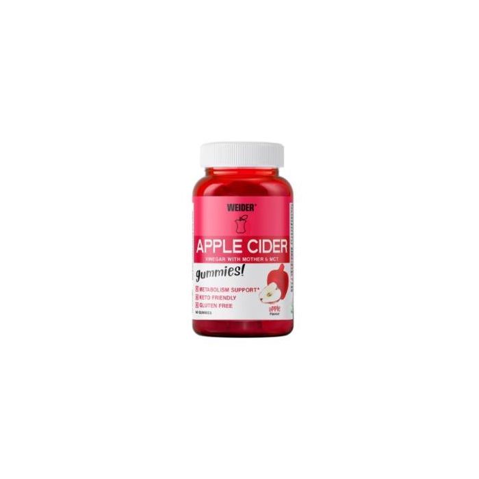 Weider Gummy Apple Cider Vinegar 50 Gummies apto dietas Keto vegano con MCT Vinagre Manzana