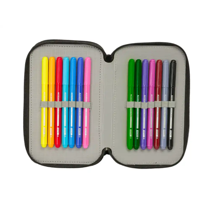 Safta Plumier Escolar Triple Cremallera 37 Piezas Graffiti 195x125x55 mm 5