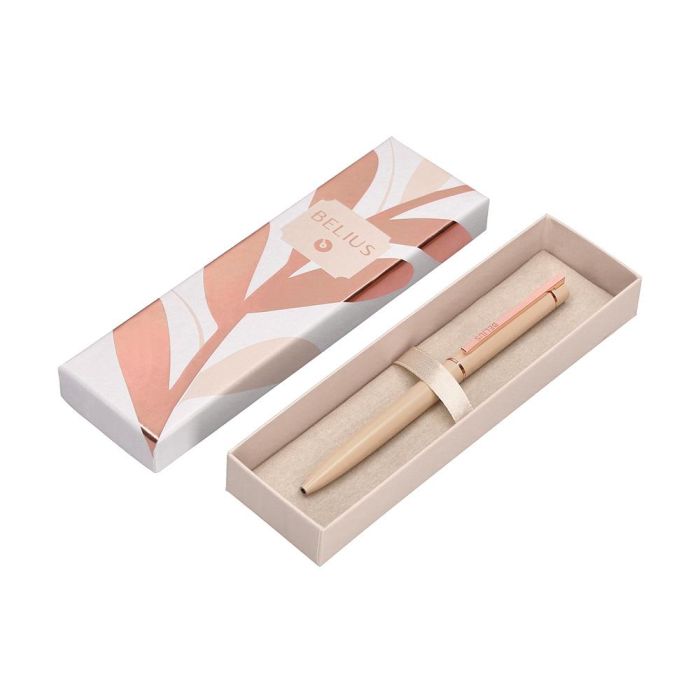 Boligrafo Belius Rose Aluminio Color Beige Claro Oro Rosa Tinta Azul Caja De Diseño 3 Boligrafo Belius Rose Aluminio Color Beige Claro Oro Rosa Tinta Azul Caja De Diseño 3